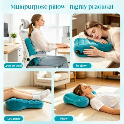Portable Lumbar Pillow Inflatable Support Pillow - Inflatable Waist Cushion - color: Blue
