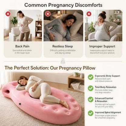 Inflatable Pregnancy Pillow Belly Hole Pool Float for Stomach Sleepers - color: Pink