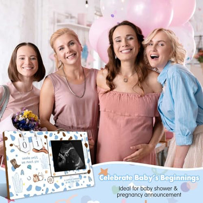 Cowboy Sonogram Picture Frame,Western Ultrasound Photo Frame Baby Countdown - size: cowboy