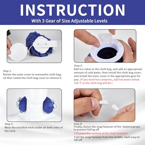 Reusable Ice Pack for Injuries Neck Cooler Ice Bags Hot Water Bag for Pain - color: White Blue