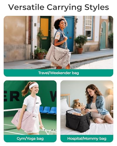 BAGSMART 38L Travel Duffle Bag, Weekender Overnight Hospital Bag