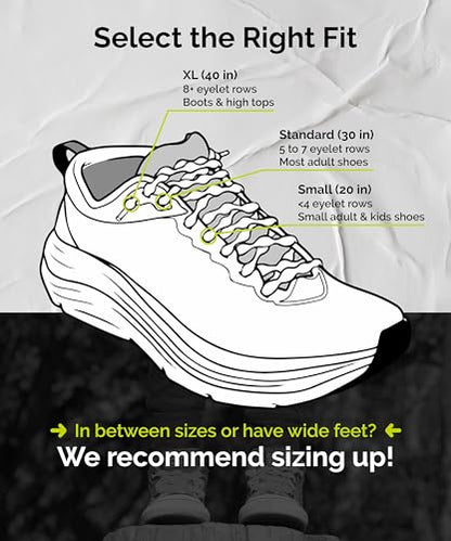 Caterpy RUN No-Tie Elastic Shoelaces for Adults & Kids - color: 03) Ghost Gray, size: Standard: 30in (5-7 holes)