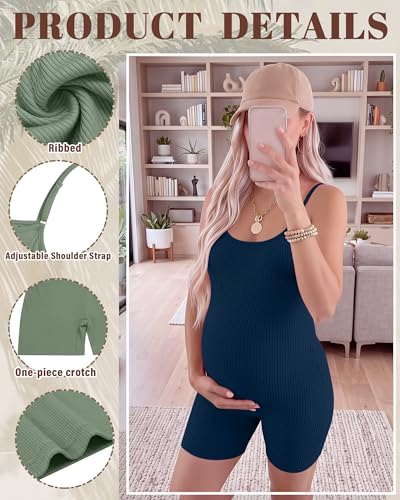3 Pack Maternity Jumpsuits - color: Gray Green, Navy Blue, Black, size: XX-Large