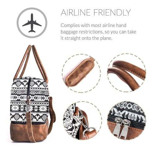 MyMealivos Canvas Weekender Bag Travel Duffel Shoe Compartment Overnight - color: black