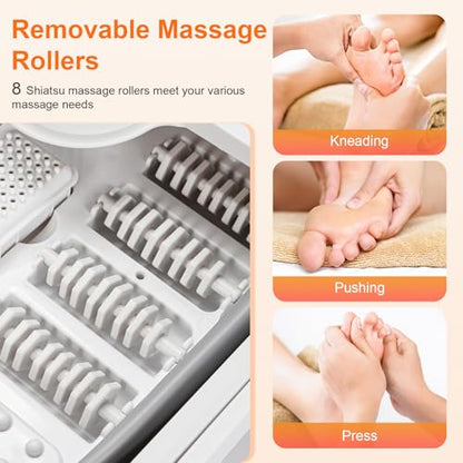 Collapsible Foot Spa Bath Massager with Heat, Bubble
