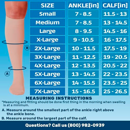 ABSOLUTE SUPPORT Opaque Women & Men Compression Socks, 30-40mmHg - color: Beige, size: Small
