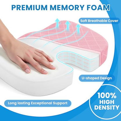 TushGuard Seat Cushion, Memory Foam Office Chair Cushion - Pink, X-Large - color: Pink, size: X-Large