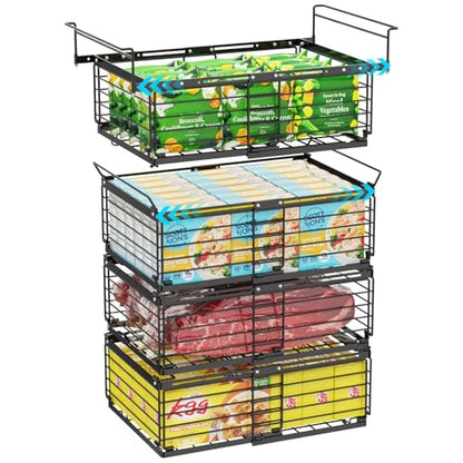 iSPECLE Freezer Organizer Bins - Adjustable Fits Chest Freezers 10-20 Cu Ft - style: 4-Pack Black