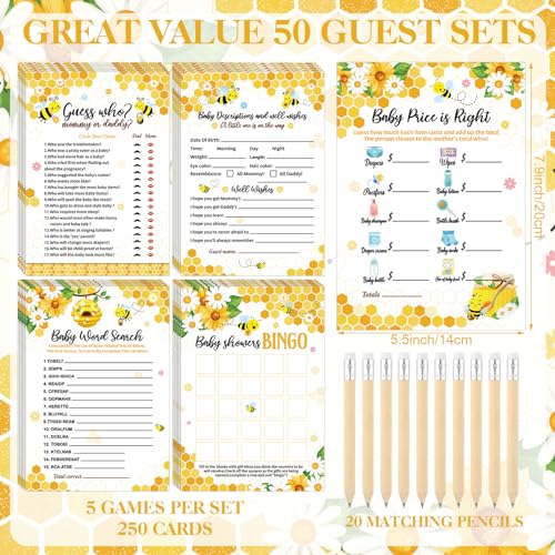 Patelai 321 Pcs Baby Shower Games Supplies, Bee - style: Bee