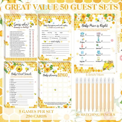 Patelai 321 Pcs Baby Shower Games Supplies, Bee - style: Bee