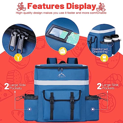 GoHimal Food Delivery Backpack Delivery Bags for Uber Eats DoorDash Blue - color: Blue