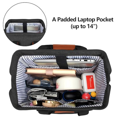 LUXJA Breast Pump Backpack Storage Bag for Cooler Bag & Laptop, Black - color: Black (Pump Bag)