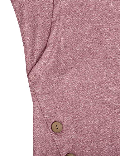 connche Women's Button Side Maternity Tunic Nursing Tops for Breastfeeding - color: Rose Red, size: Small