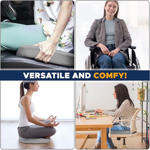 EcoNour Gel Seat Cushion for Tailbone Pain Relief | Computer Chair Cushion - color: Grey