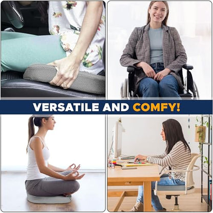 EcoNour Gel Seat Cushion for Tailbone Pain Relief | Computer Chair Cushion - color: Grey