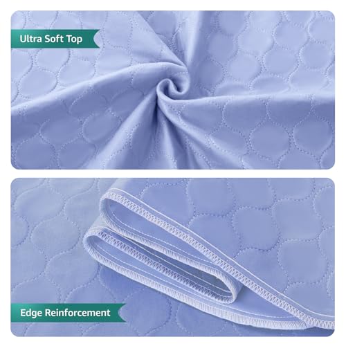 Incontinence Bed Pads Washable with 10 Handles for Bedridden Care, 34"x72" - color: Blue, size: 34"x72"-1 pc