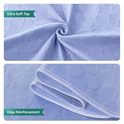 Incontinence Bed Pads Washable with 10 Handles for Bedridden Care, 34"x72" - color: Blue, size: 34"x72"-1 pc