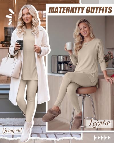 Neer Maternity Nursing Pajamas Sets 2 Piece Outfits - color: Apricot, size: Small