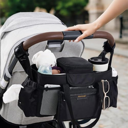 Momcozy Extra-Large Stroller Organizer Max with 2 Insulated Cup Holders