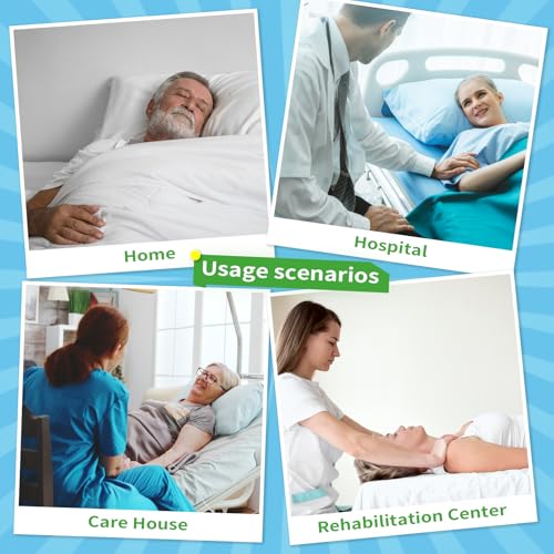 Patient Positioning Bed Pads with Reinforced Handles–36" x 34" Washable & Reusable Transfer Sheets, Draw Sheets for Elderly Care, Turning, Lifting & Repositioning - color: 02blue-36*34"