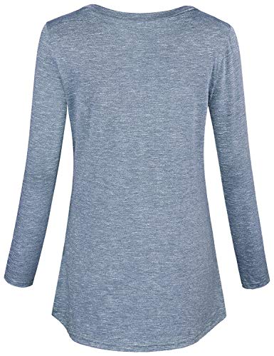 connche Women's Button Side Maternity Tunic Nursing Tops for Breastfeeding - color: Light Blue, size: Medium