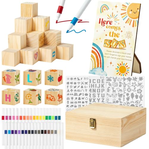92 Pcs Baby Shower Games Sign Kit, Baby Shower Blocks to Decorate