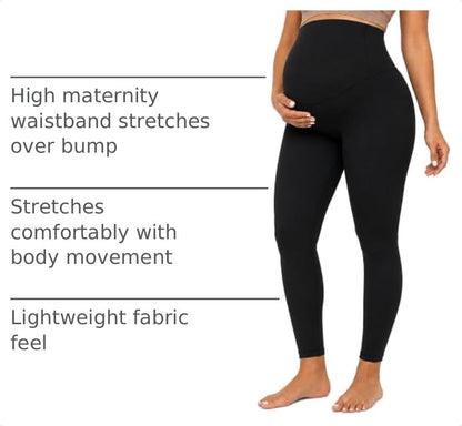 Sunzel Maternity Leggings, Over Belly Pregnancy Yoga Pants, Buttery Soft - color: 25" Black, size: Small