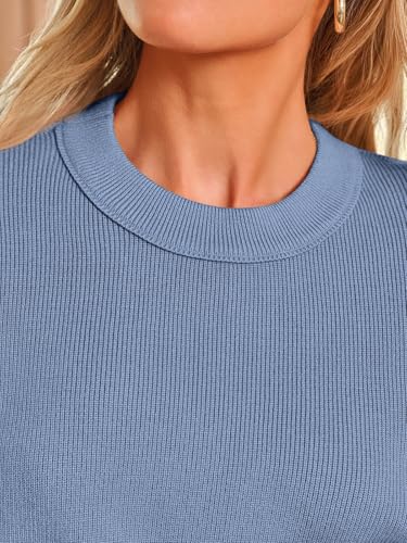 LILLUSORY Women 2 Piece Matching Lounge Sweater Sets 2026 Fall Outfit - color: Dusty Blue, size: Medium