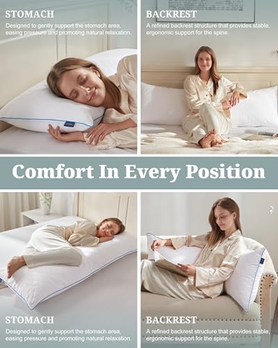 YZ HOME Long Body Pillow for Adults,Firm Body Pillow Shredded Memory Foam - color: White