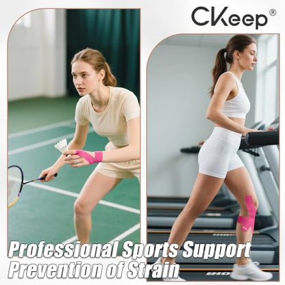CKeep Kinesiology Tape, Uncut Premium Elastic Athletic Tape 2 Rolls, Pink - color: Pink, size: 2 Rolls