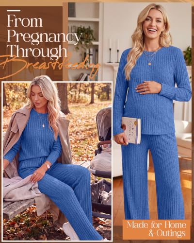Huukeay 2 Piece Nursing Breastfeeding Set - color: Blue, size: Medium