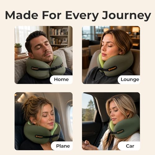Ergonomic Travel Neck Pillow for Airplanes & Cars, Medium - size: Medium (Neck Size: 12.8"-14.3")