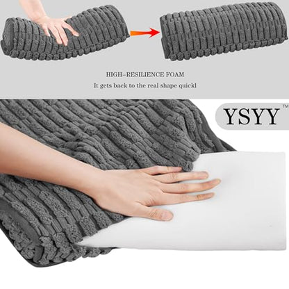 Memory Foam Recliner Neck Pillow. - color: Gray, size: 17"W x 2.7"D