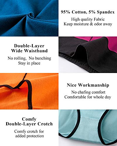 ASIMOON Tummy Control High Waisted Underwear for Women Cotton Plus Size Full Coverage Panties Ladies Briefs - color: Multicoloured-a-5 Pack, size: Large
