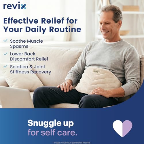 REVIX Wearable Microwave Heating Pad for Back, Flaxseed Heat Wrap, Beige - color: Beige