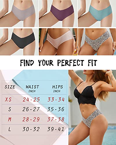 Women’s Seamless Underwear No Show Cheeky Hipster Bikini Panties 9 pack - color: Option D, size: Large