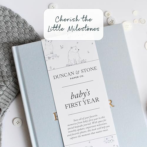 Duncan & Stone Baby Book First Year Memory Keepsake, Linen, Dusty Rose - color: Dusty Rose