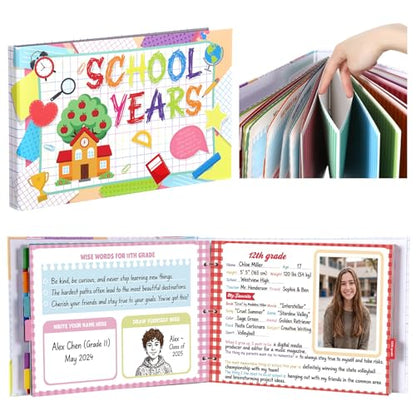 ReliThick First and Last Day of School Memory Book,White Patchwork - style: White Patchwork
