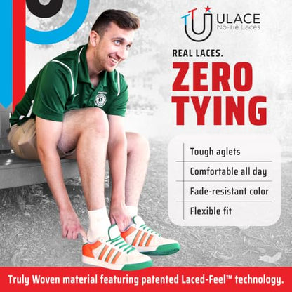 uLace Classic No-Tie Shoelaces - Elastic Shoe Laces for Sneakers - 14 Laces - color: Off-white