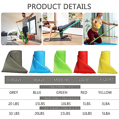 8-Yard Latex-Free Resistance Band Roll for Physical Therapy and Exercise - color: Blue - Heavy
