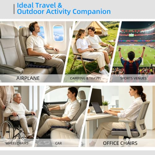 Sodurue Travel Cushion, Airplane Seat Cushion for Long Flights