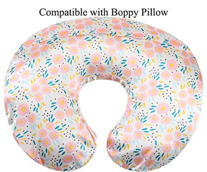 Tcmyyund Satin Nursing Pillow Cover Set 2 Pack Ultra Soft Silk Feeling - color: Floral & Floral