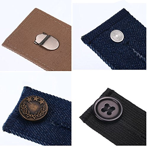 13 Pcs Waist Extenders Set Elastic Waist Extenders Adjustable Button Expanders for Women Men Pregnancy Jeans Skirt Trousers Collar Dress, 3 Types