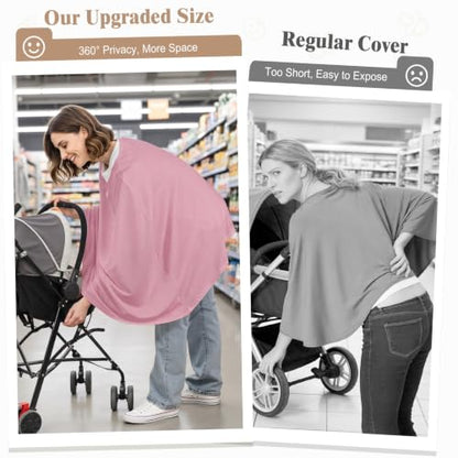 Basumee Nursing Cover for Breastfeeding Breathable Mesh 360 Full Privacy - color: Dusty Rose, size: 1 Pack