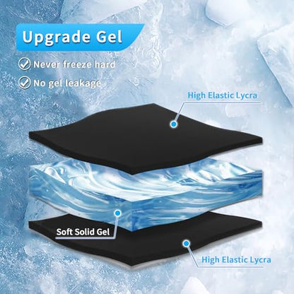 Neck Ice Pack Wrap Reusable Gel Ice Packs for Cervical Injuries Pain Relief - style: Neck-Black