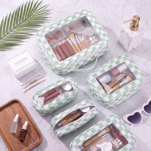 Thinkday 5 Pcs Diaper Bag Organizer Pouch Set Clear Makeup Bag, Mint Green - color: Mint Green
