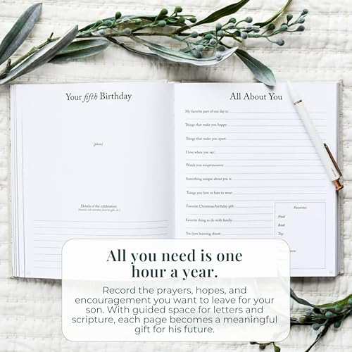 Duncan & Stone Dear Son Boy Mom Baby Memory Book Journal, Blue, 230pg - color: Blue