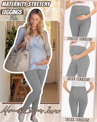 3 Pack Women's Maternity Pants Home Lounge Pajamas - color: Black, Heather Gray, Coffee, size: X-Large