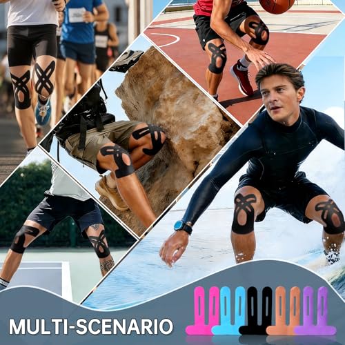 Precut Kinesiology Tape for Knees, 20 Pcs, Black - color: Black, size: 20 Pcs