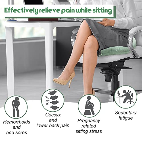 Donut Pillow for Tailbone Pain, Hemorrhoid Pillow (Moss Green) - color: Moss Green